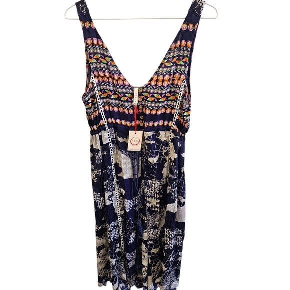 Raga Boho Print Cover-up Tie Dress NEW - Picture 7 of 7